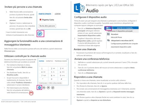 Audio Riferimento Rapido Per Lync 2013 Per Office Ppt Scaricare