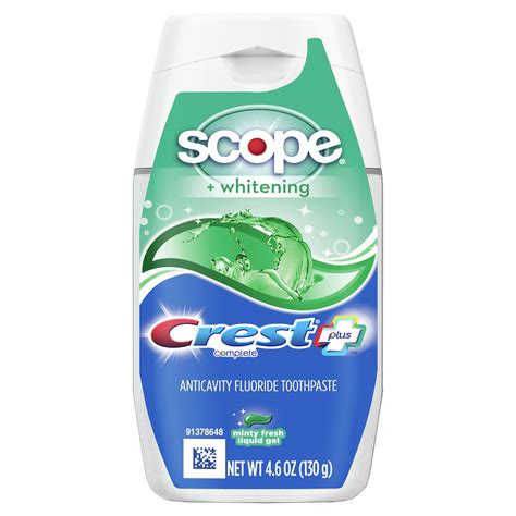 crest complete  scope minty fresh liquid gel toothpaste  oz