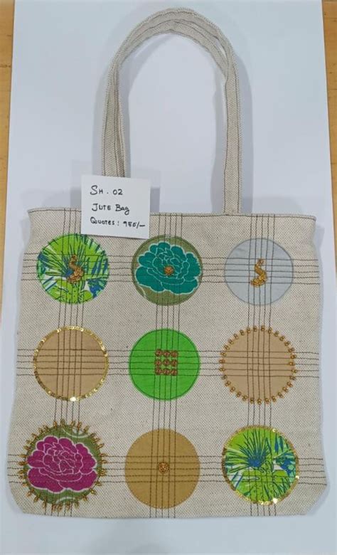 Creamy Printed Jute Shopping Bags Handle Type Loop Handle At Rs 950