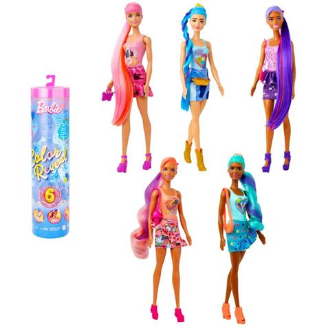 Muñeca Barbie Color Reveal Con 6 Sorpresas Serie Totally Denim Hjx55