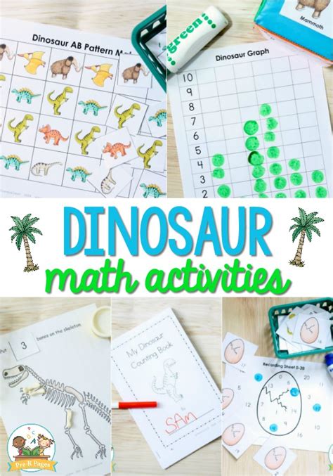 Dinosaur Math Activities For Preschool Pre K Pages