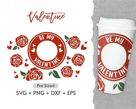 Oz Rose Hot Cup Svg Full Wrap Hot Cup Svg Roses Svg Flower Svg Rose Cup Svg Floral Svg
