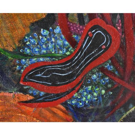Vintage 1950s Midcentury Modern Oil Painting Colorful Tropical Fish