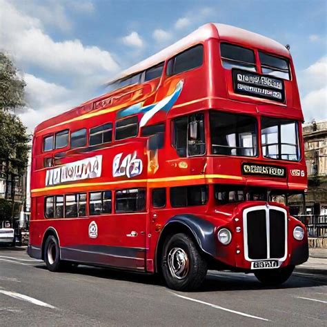 A Red Double Decker Bus With The Word City On The Side Premium Ai