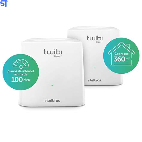 Kit Roteador Wi Fi Mesh Intelbras 2 Unidades Twibi Giga AC1200 Dual