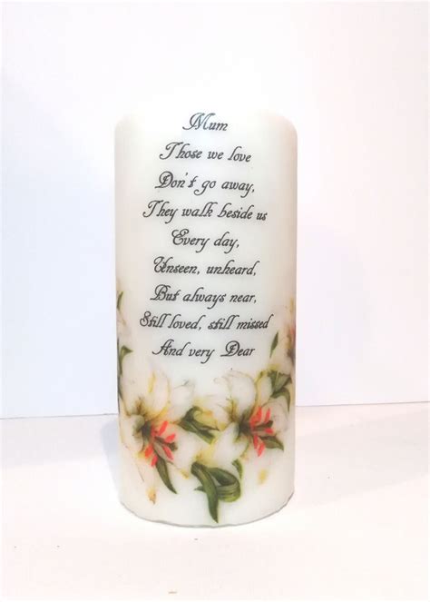 Memorial Candle, Funeral Poem Verse Remembrance Keepsake Decoupage Candle Made to Order for Dad ...