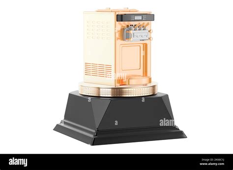 Commercial ice cream machine golden award concept. 3D rendering ...