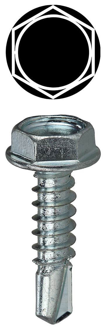 LH Dottie TEKHW141 14 X 1 Inch Zinc Plated Steel Hex Washer Head Self