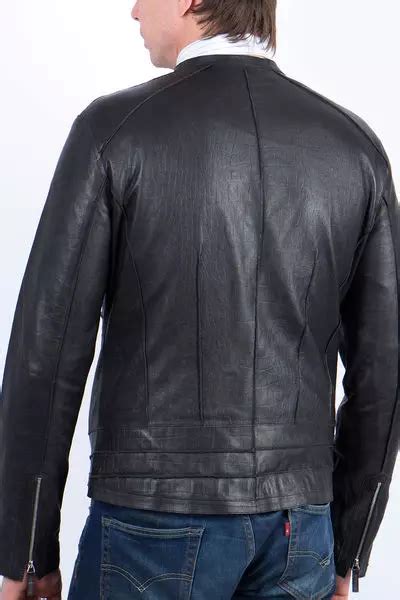 Куртка мужская кожаная без воротника купить в Москве