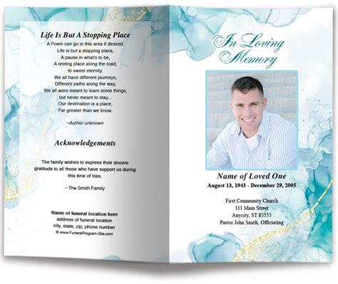 Acrylic Funeral Program Template Funeral Program Site Funeral