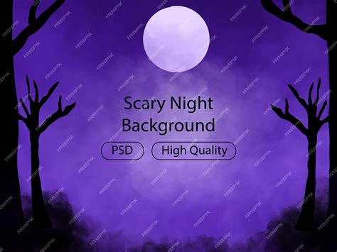 Premium PSD | Enchanting Magical World in a Scary Night's Embrace