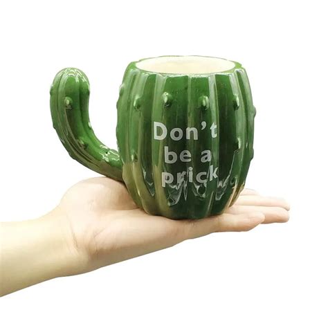 330 мл Зеленый Кактус керамическая кружка с рукояткой Смешной Кофе ...