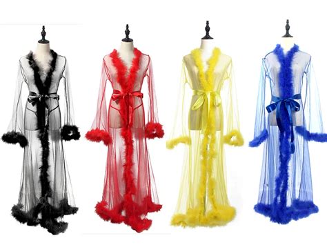 Wholesale Lingeries Set Sheer Fur Mesh Robe Hot Transparent Underwear Sexy Lingeries Women