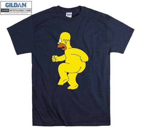 The Simpsons Homer Simpson Naked T Shirt Art Cartoon T Shirt Tshirt S M L XL XXL 3XL 4XL 5XL