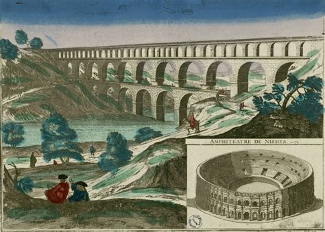 Pont du Gard amphithéâtre de Nîmes Gard 1760