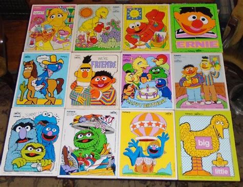 12 Vintage Playskool Wood Sesame Street Puzzles Big Bird Bert Vintage Toys Sesame Street