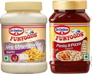 FUNFOODS VEG MAYONNAISE GARLIC PASTA PIZZA SAUCE 250 325 G 575 GM