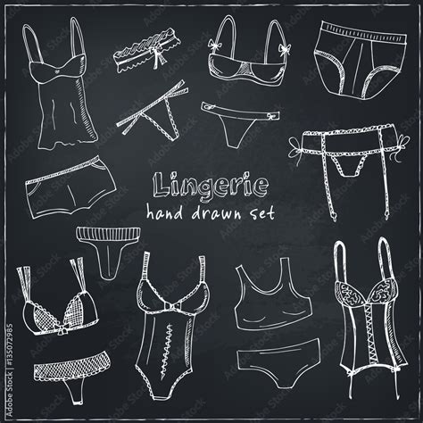 Collection Of Lingerie Panty And Bra Set Vector Illustrations Stock Vector Adobe Stock