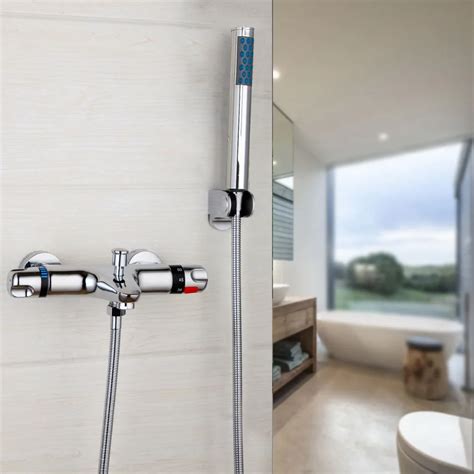 Brass Shower Faucet Chrome Single Handle Hot Cold Water Mixer Tap Wall Mounted Shower Set Faucet