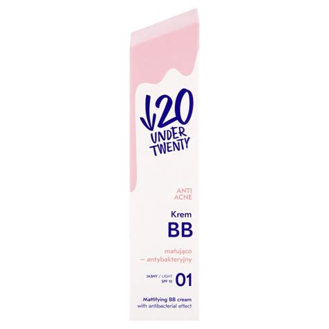 Under Twenty Anti Acne matująco antybakteryjny krem BB 01 Jasny 30