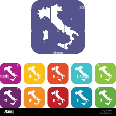 Map Of Italy Icons Set Stock Vector Image And Art Alamy