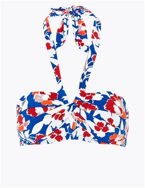 Floral Twist Halterneck Bikini Top M S Collection M S