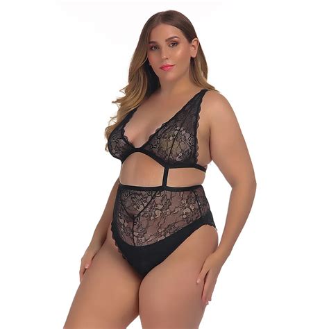 Erotic Lace Lingerie Women Transparent Plus Size Sleeveless Teddy Bodysuit Alibaba
