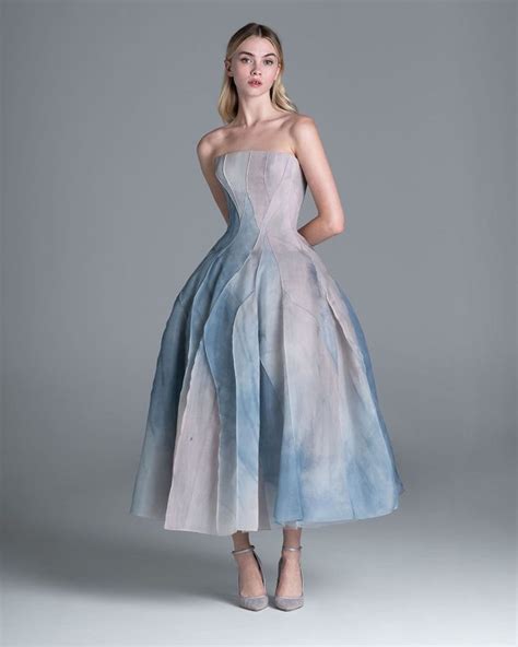 Paolo Sebastian On Instagram PSS S2005 Printed Silk Organza Gown