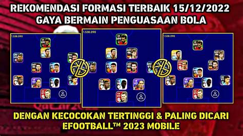 Rekomendasi Formasi Terbaik Gaya Bermain Penguasaan Bola Kecocokan