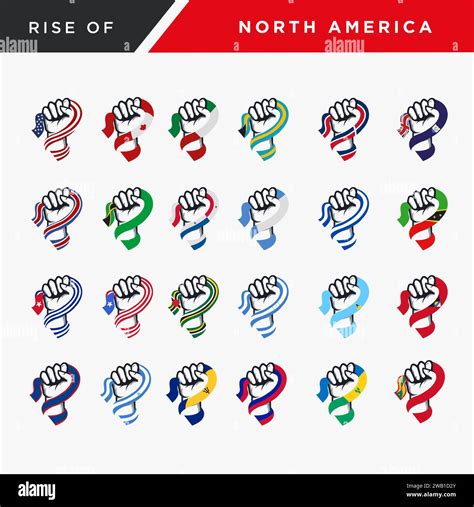 Complete collection of spirit rising fist hand North America flag ...