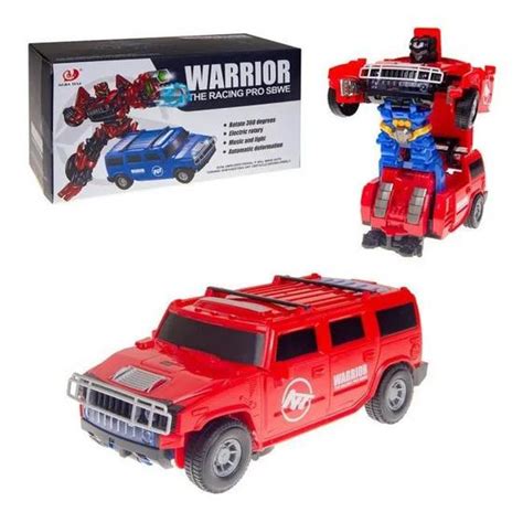 Boneco Transformers Articulado Carro Robô Brinquedo 2 Em 1 Warrior Cor