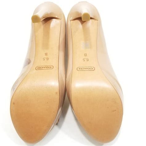 Coach Shoes Coach Patent Starla Nude Bow Heels Open Toe Shoes Poshmark
