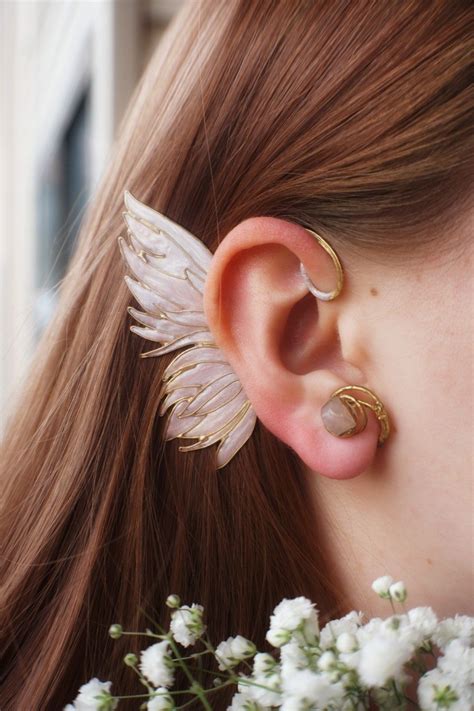 forest fairy ear cuff elf ears magic jewelry butterfly wing ear cuff