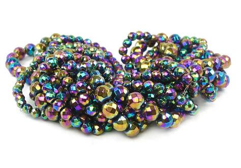 15 3mm 4mm 6mm 8mm 10mm Rainbow Hematite Faceted Round Etsy