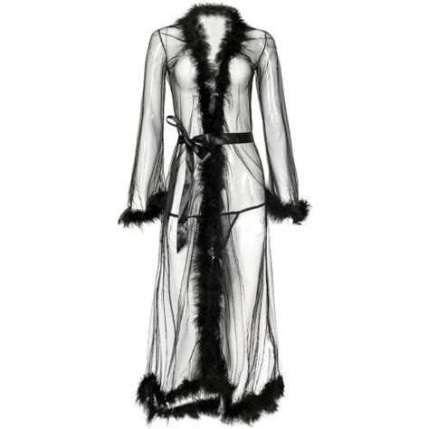 Feather Nightgown Transparent Robe Tulle Lady Sexy Lingerie Nightgown Long Skirt Ebay