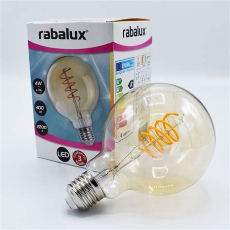 Bec Led Vintage Filament Rasucit 4W 28W E27 G95 300lm Lumina Calda