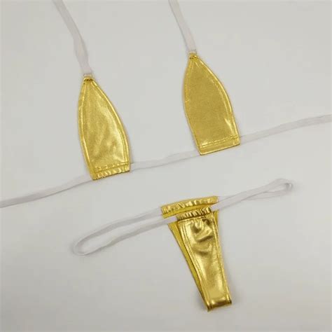 DHgate Extreme Micro Bikini Set Sexy Gilding Teardrop Mini Bathingsuit