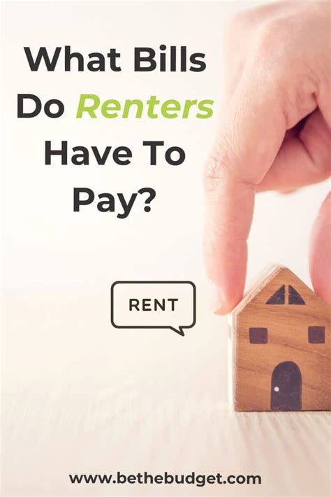 What Bills Do Renters Have To Pay? - Be The Budget