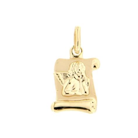 Pendentif Ange Parchemin En Or 9 Carats Chaîne Offerte Achat Vente