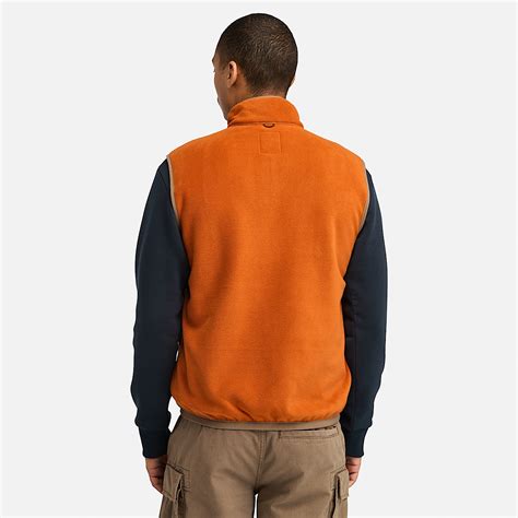 Polar Fleece Gilet Vest For Men In Orange
