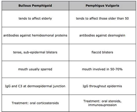 Bullous Pemphigoid Vs Pemphigus Vulgaris