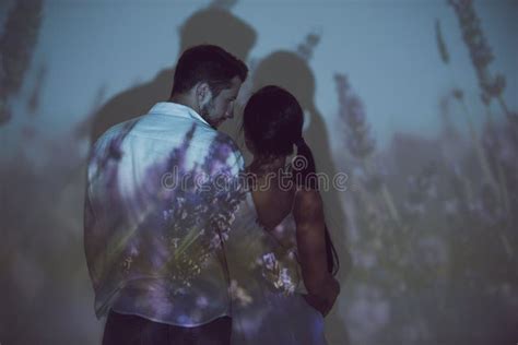 View Of Couple Kissing While Naked Man Holding Condom In Hand Stock Image Image Of Girlfriend