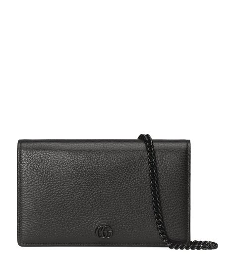 Gucci Leather Gg Marmont Chain Strap Wallet Harrods It