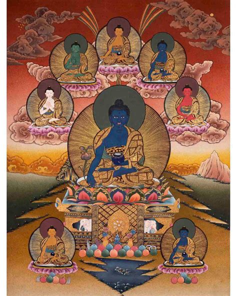 Bhaisajyaguru Thangka Medicine Buddha Religious Buddhist Painting