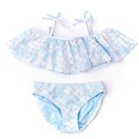 Blue Skies Girls Ruffle Off The Shoulder Bikini Shade Critters