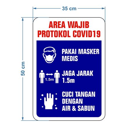 Jual STIKER RAMBU Area Wajib Protocol Covid Bahan REFLEKTIF Shopee