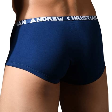 Andrew Christian Boxer Almost Naked Fly Tagless Bleu Marine INDERWEAR