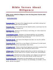 Bible Verses About Diligence Docx B I B L E Ve R S E S A B O U T