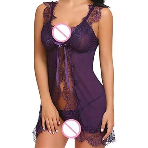 Lingerie Sexy Femme Coquine Hot Dentelle Soutien Gorge String Femme Sexy Lingerie Nuisette