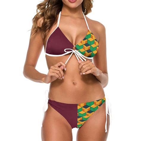 Demon Slayer Swimsuits Summer Giyu Bikini Swimsuit FDM Anime Swimsuits
